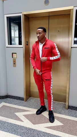 Red Rebel Fleece Tracksuit - Black Mentality Clothing