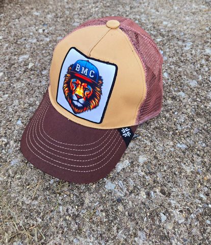 Tan & Brown "Lion Hearted" Trucker Hat - Black Mentality Clothing