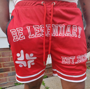 BMC Red "Be Legendary" shorts - Black Mentality Clothing