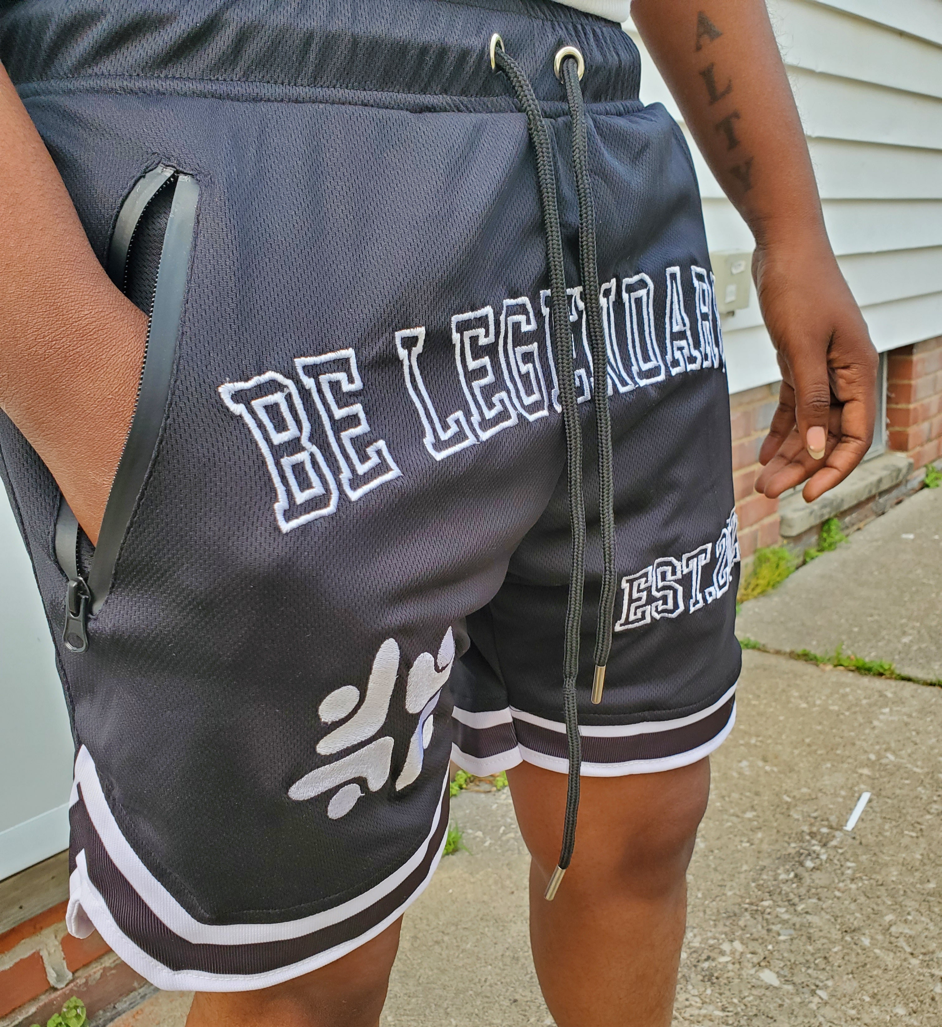 BMC Black "Be Legendary" Mesh Shorts - Black Mentality Clothing