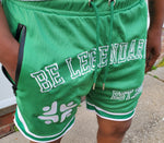 Load image into Gallery viewer, BMC &quot;Be Legendary&quot; Green Mesh Shorts - Black Mentality Clothing
