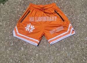 BMC Orange "Be Legendary" Mesh Shorts - Black Mentality Clothing
