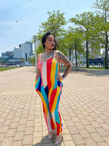 BMC Color Block Maxi-Dress with Pockets - Black Mentality Clothing