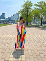 Load image into Gallery viewer, BMC Color Block Maxi-Dress with Pockets - Black Mentality Clothing
