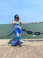 Load image into Gallery viewer, BMC Blue Tie Dye Maxi-Dress with Pockets - Black Mentality Clothing
