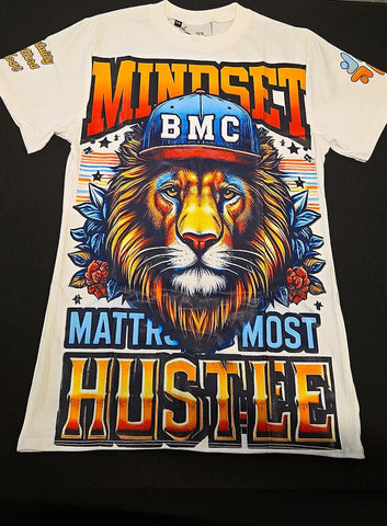 White Mindset Hustle T-Shirt - Black Mentality Clothing