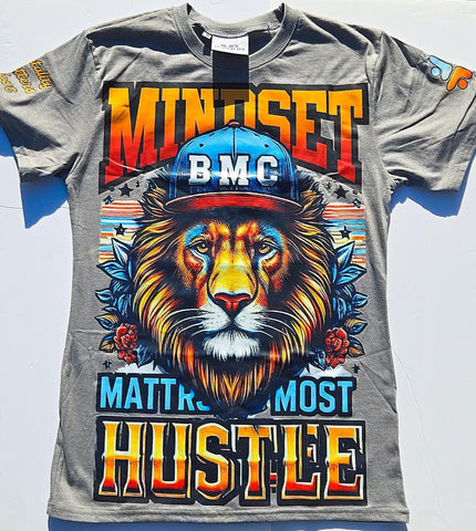 Gray Mindset Hustle T-shirt - Black Mentality Clothing