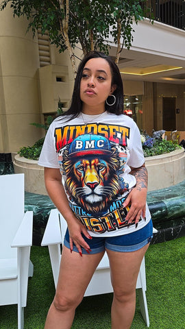 White Mindset Hustle T-Shirt - Black Mentality Clothing