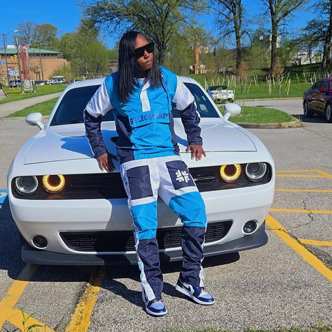 Blue Daze 2 piece Windbreaker Set - Black Mentality Clothing