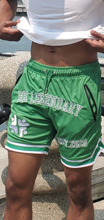 Load image into Gallery viewer, BMC Green &quot;Be Legendary&quot; Mesh Shorts - Black Mentality Clothing
