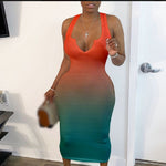 Load image into Gallery viewer, BMC Orange Gradient Maxi Dress - Black Mentality Clothing
