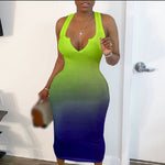 Load image into Gallery viewer, BMC Slime Gradient Maxi Dress - Black Mentality Clothing
