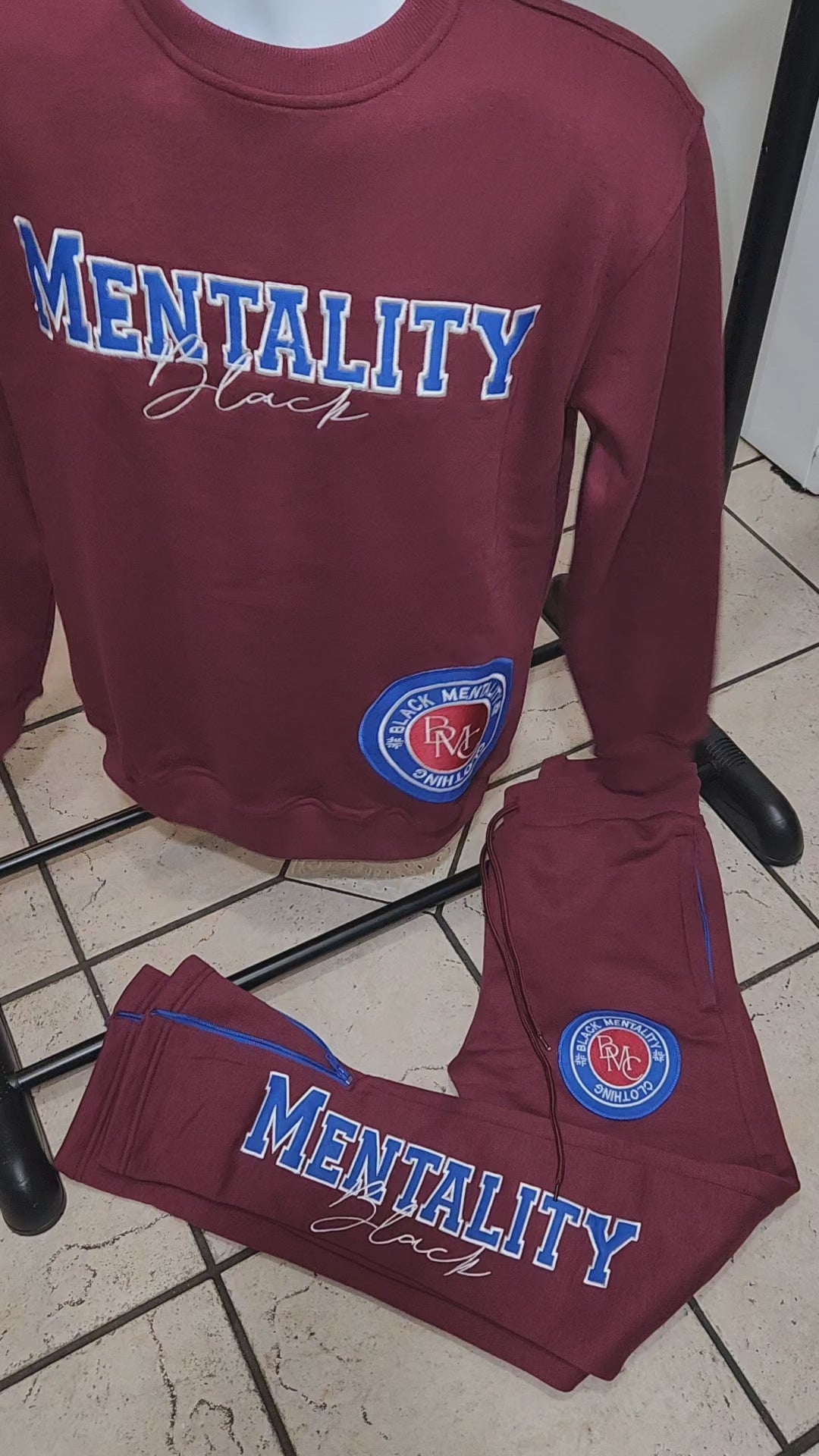BMC Essential Maroon Crewneck set