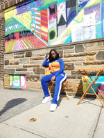 Load image into Gallery viewer, Classic Blue/Orange Contrast Tracksuit - Black Mentality Clothing
