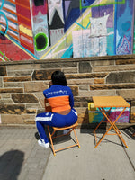 Load image into Gallery viewer, Classic Blue/Orange Contrast Tracksuit - Black Mentality Clothing

