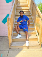 Load image into Gallery viewer, The Royal Black Mentality Shorts Set (Blue) - Black Mentality Clothing
