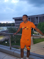 Load image into Gallery viewer, Orange Black Mentality Shorts Set - Black Mentality Clothing
