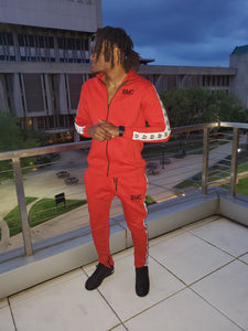 Red Rebel Fleece Tracksuit - Black Mentality Clothing