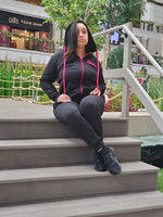 Load image into Gallery viewer, The BMC Black &amp; Pink Women&#39;s Jogging Suit - Black Mentality Clothing
