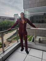 Load image into Gallery viewer, BMC Burgundy Jogging Suit - Black Mentality Clothing
