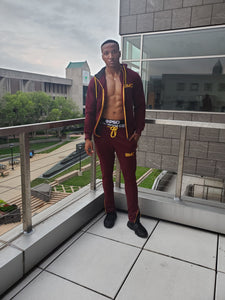 BMC Burgundy Jogging Suit - Black Mentality Clothing