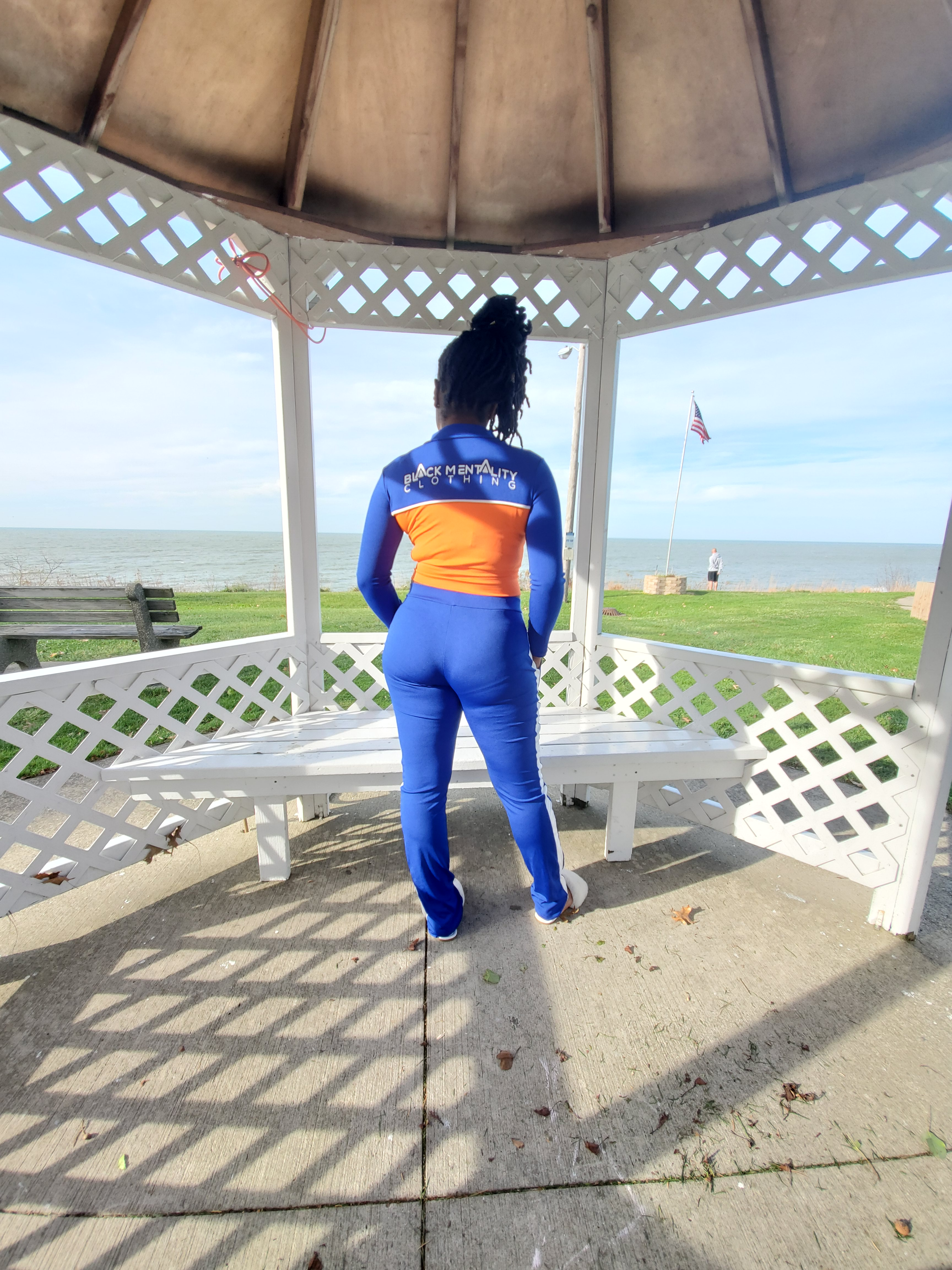 Classic Blue/Orange Contrast Tracksuit - Black Mentality Clothing